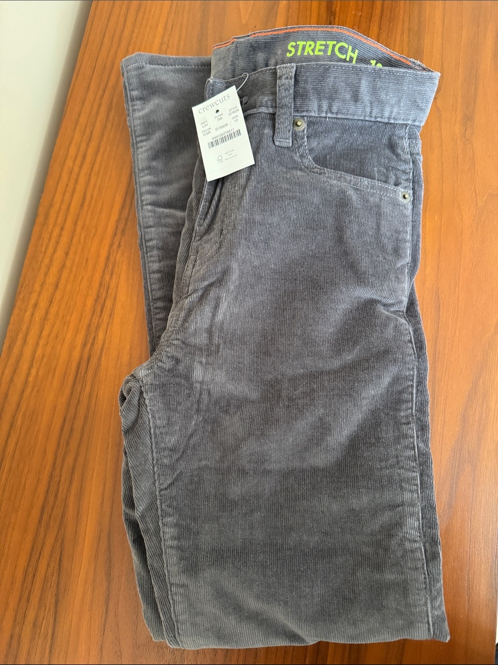 Crewcuts Boy’s Corduroy Pants in Charcoal Gray